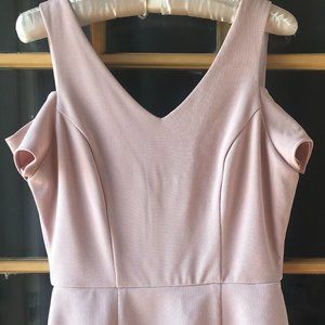Above the knee length dusty rose/light pink dress